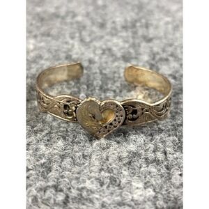 NFS Retired Montana Silversmiths Horse Heart Cuff Bracelet Western 21g